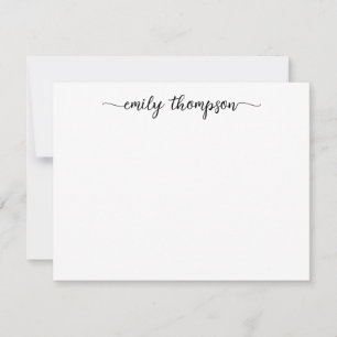 Moderne Elegante Chic Swash Script Name Kalligrafi Mitteilungskarte