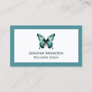 Moderne Elegante Chic Teal Schmetterling Visitenkarte