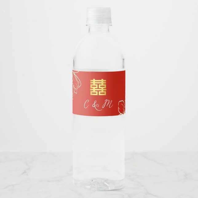 Moderne elegante chinesische Hochzeitsschrift mit  (Vorderseite)