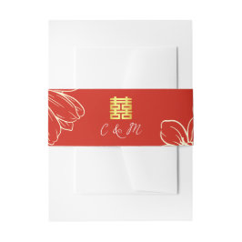 Moderne elegante chinesische Hochzeitsschrift mit  Einladungsbanderole