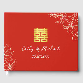Moderne elegante chinesische Hochzeitsschrift mit  Gästebuch