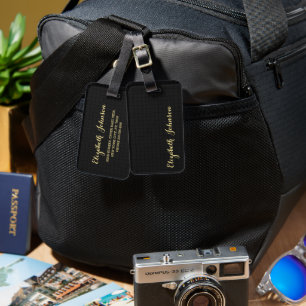 Moderne elegante Coole Black Checkered Chic Travel Gepäckanhänger