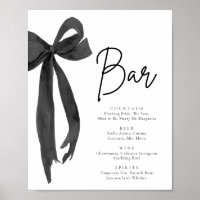 Moderne elegante Coquette Black Bow Bar Sign