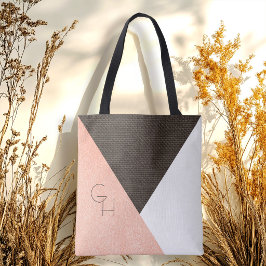 Moderne elegante Cream Leather-Initialen Tasche