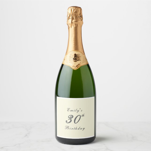 Moderne elegante Creme 30. Geburtstagsfeier (Vorderseite)