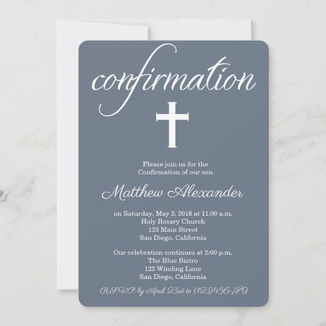 Moderne elegante Cross-Bestätigung Einladung (Vorderseite)