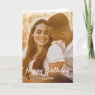 Moderne Elegante Custom Foto Happy Geburtstag Karte