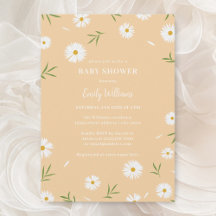 Moderne Elegante Daisies Gender Neutral Baby Showe