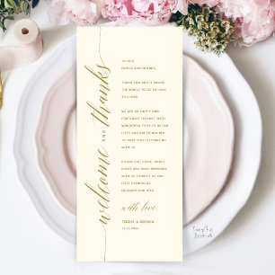 Moderne elegante Dankeskarten für das Hochzeitsdin Programm