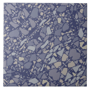 Moderne Elegante Dark Blue Terrazzo Fliese