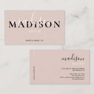 Moderne Elegante Dusty Rose Pink Trendy Cursive Visitenkarte