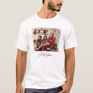 Moderne elegante Eid Mubarak Familienfoto T-Shirt