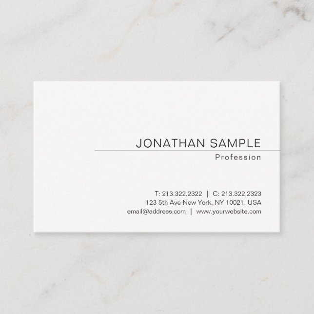 Moderne, elegante, einfache Berufliche Vorlage Visitenkarte (Vorderseite)