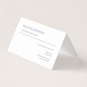 Moderne elegante einfache blaue Weiße Visitenkarten