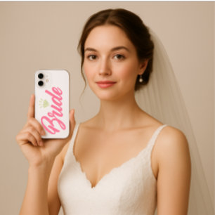 Moderne Elegante Einfache Braut Glitzernde Rosa Di iPhone 16 Hülle