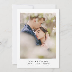Moderne elegante einfache Foto-Hochzeit Speichern Save The Date