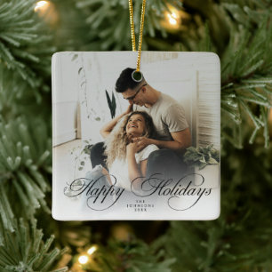 Moderne Elegante Einfache Frohe Weihnachten Schrif Keramikornament
