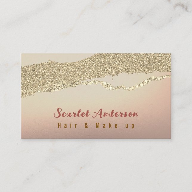 Moderne, elegante, einfache Glitterie Visitenkarte (Vorderseite)