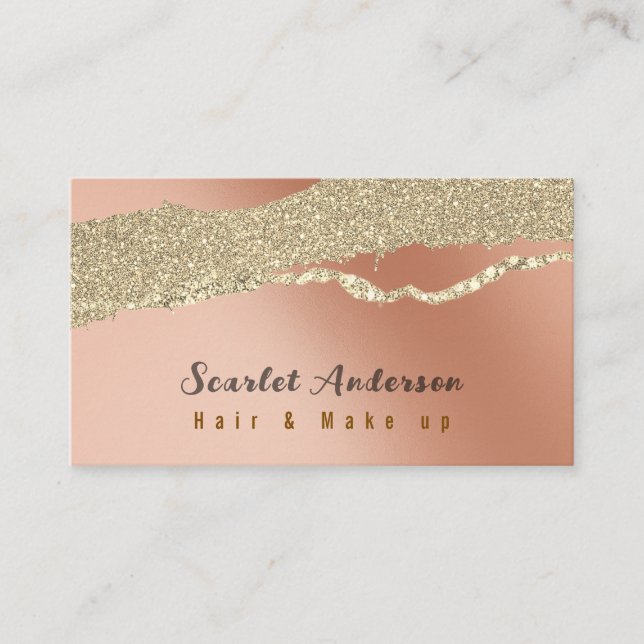Moderne, elegante, einfache Glitterie Visitenkarte (Vorderseite)