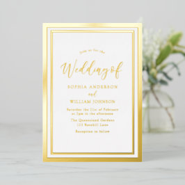 Moderne Elegante Einfache Hochzeit Folieneinladung