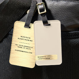 Moderne Elegante einfache Imitate Gold Brushed Met Gepäckanhänger