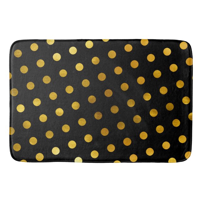 Moderne elegante, einfache, klassische Black Gold  Badematte (Vorderseite)