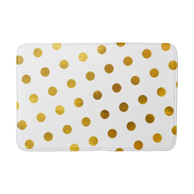 Moderne elegante, einfache, klassische weiße Goldp Badematte (Vorderseite)
