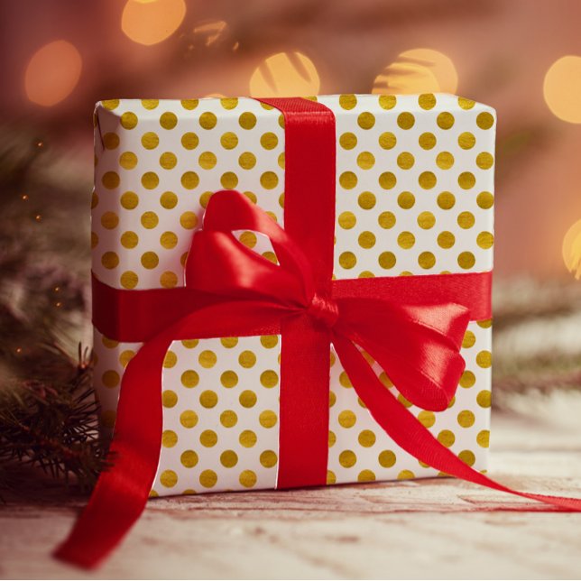 Moderne elegante, einfache, klassische weiße Goldp Geschenkpapier (Von Creator hochgeladen)