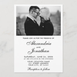 Moderne Elegante Einfache Paare Foto Hochzeit Einladung