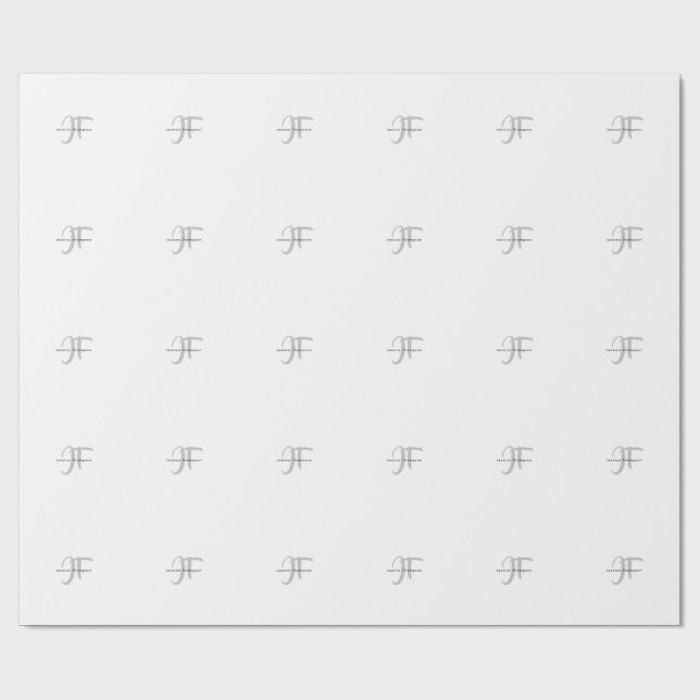 Moderne elegante einfache professionelle Namensmon Geschenkpapier (Flach)