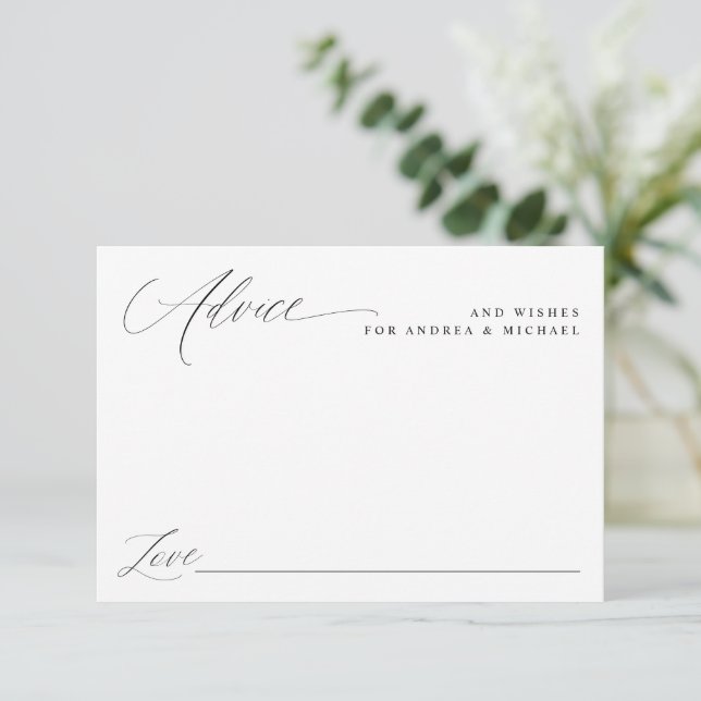 Moderne Elegante Einfache romantische Hochzeit Hinweiskarte (Stehend Vorderseite)