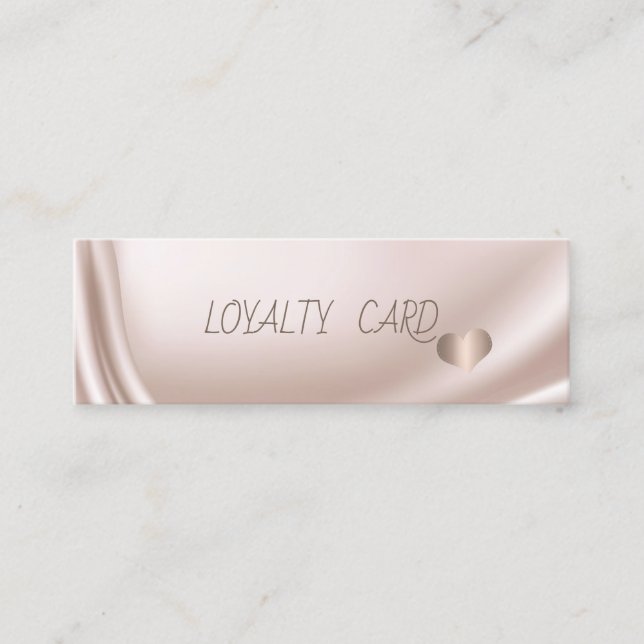 Moderne Elegante einfache Rose Gold Hearts, Satin Treuekarte (Vorderseite)