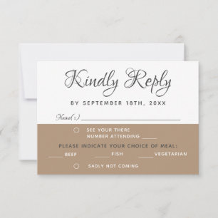 Moderne elegante einfache Skript UAWG Menü-Wahl RSVP Karte