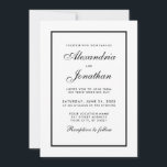 Moderne elegante Einladung zum Hochzeitsfest in Sc<br><div class="desc">Moderne Elegant,  doch einfach,  schwarz und weiß Hochzeit</div>