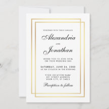 Moderne elegante Einladung zur Hochzeit in Schwarz