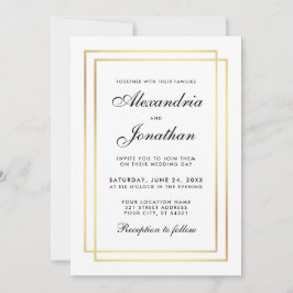 Moderne elegante Einladung zur Hochzeit in Schwarz