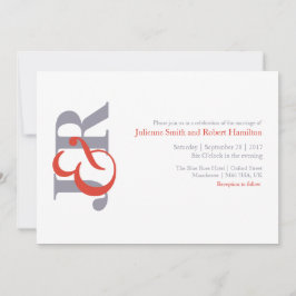 Moderne, elegante Einladung zur Hochzeit von Monog