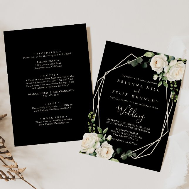 Moderne Elegante Elfenbeinblütenhochzeit Einladung (Von Creator hochgeladen)