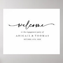 Moderne elegante Engagement Party Willkommen