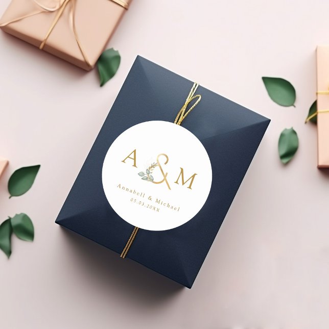 Moderne, elegante Eukalyptus-Ampere Runder Aufkleber (Von Creator hochgeladen)