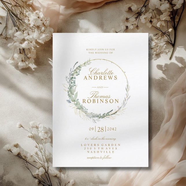 Moderne, elegante Eukalyptus-Hochzeitseinladung Einladung (Modern Elegant Eucalyptus Wedding Invitation. Prints & Instant Download.)