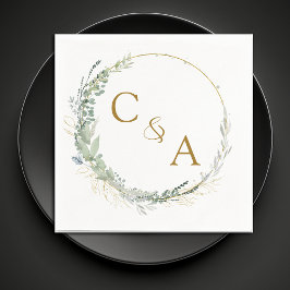 Moderne, elegante Eukalyptus-Hochzeitsnapkins Serviette