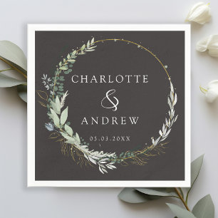 Moderne, elegante Eukalyptus-Hochzeitsnapkins Serviette