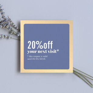 Moderne elegante falsche Gold Blau Gutschein Rabattkarte
