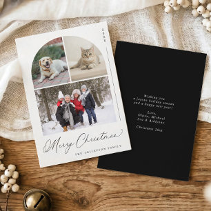 Moderne elegante Familienfoto-Weihnachtskarte Feiertagskarte