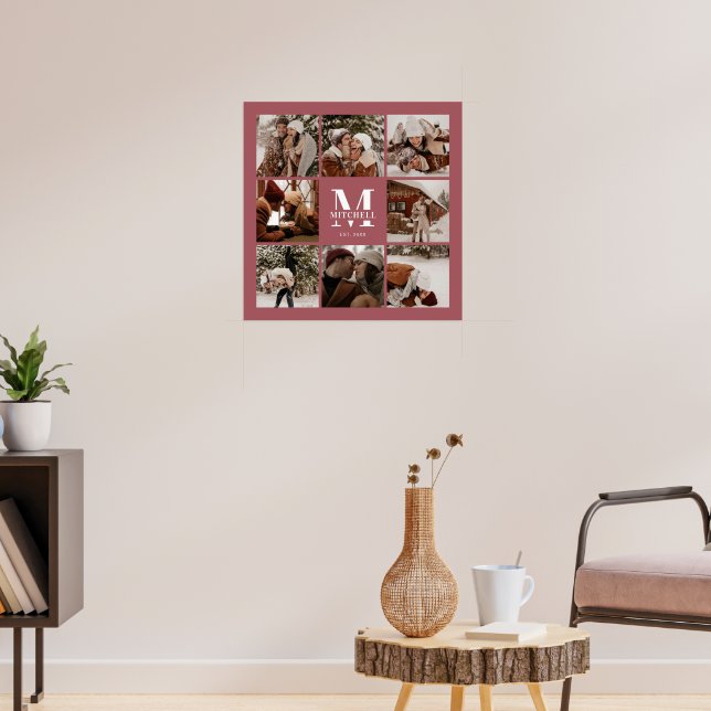 Moderne Elegante Familienfotografie Collage Keepak Poster (Wohnzimmer 3)