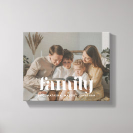 Moderne Elegante Familienname & Foto Leinwanddruck