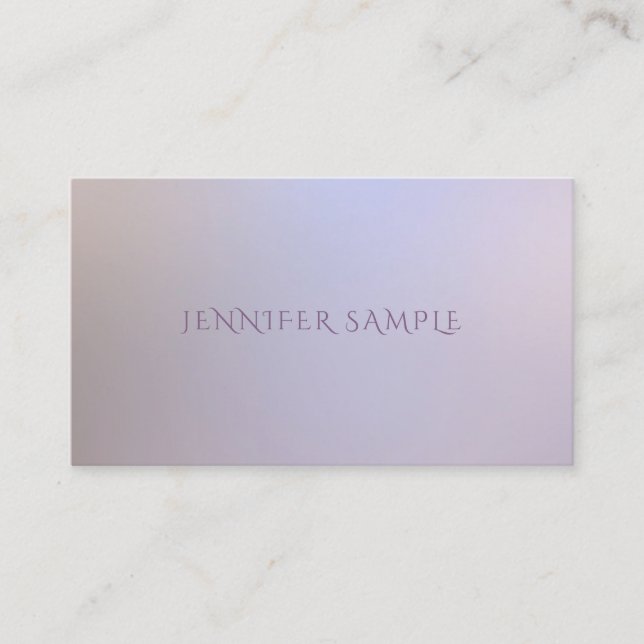 Moderne elegante Farben Minimalistische Vorlage Tr Visitenkarte (Vorderseite)
