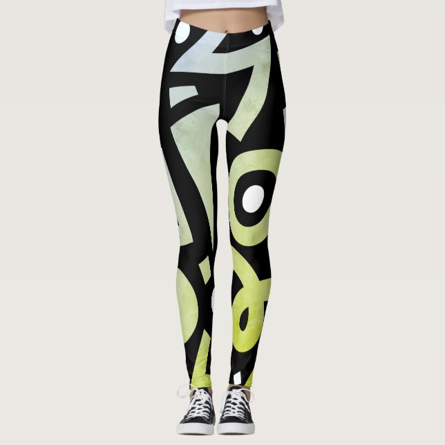 Moderne Elegante Farben Stilvoll Grün Leggings (Vorderseite)