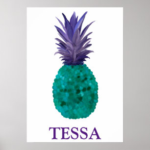 Moderne Elegante Farbenfrohe Ananas Poster